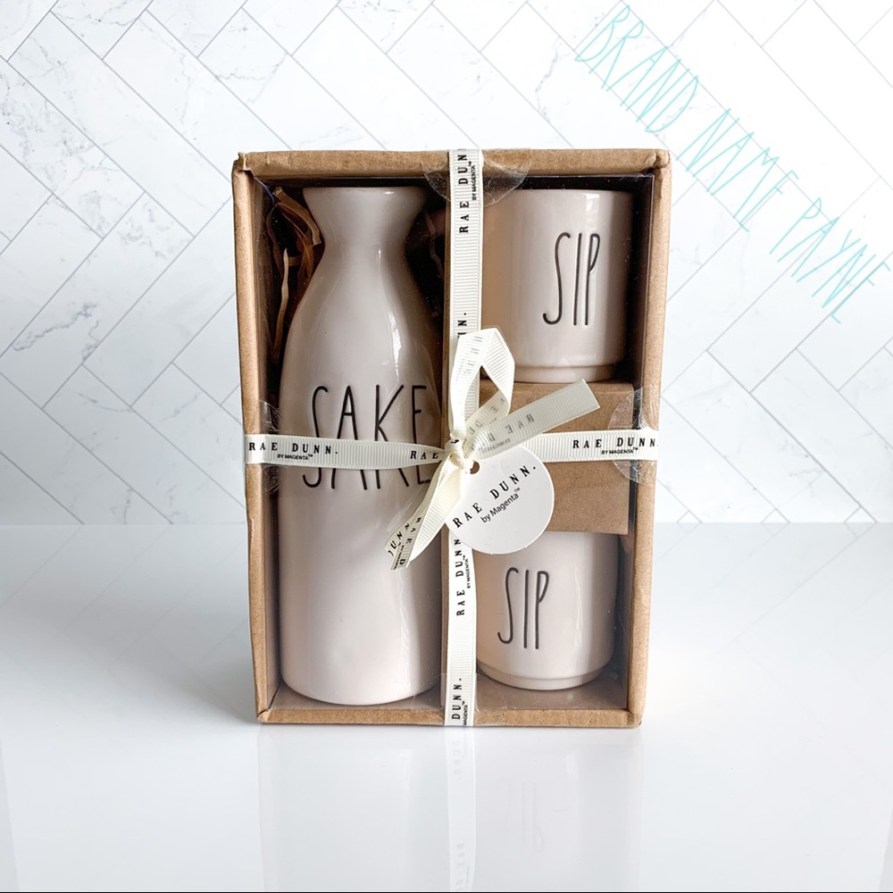 Rae Dunn Sake Set (White)